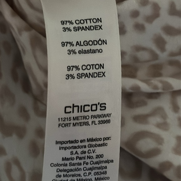 Chico’s Leopard pleat back 3/4 sleeves no-iron buttoned down women’s shirt Sz XL - Picture 9 of 11